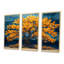 Arbre africain dans des tons jaunes et bleus - ensemble d'art mural arbre de vie-107184079-107184069