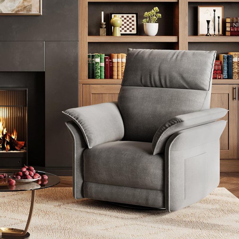 Fauteuil inclinable électrique pivotant à 270 ° avec USB, similicuir, gris, Gris