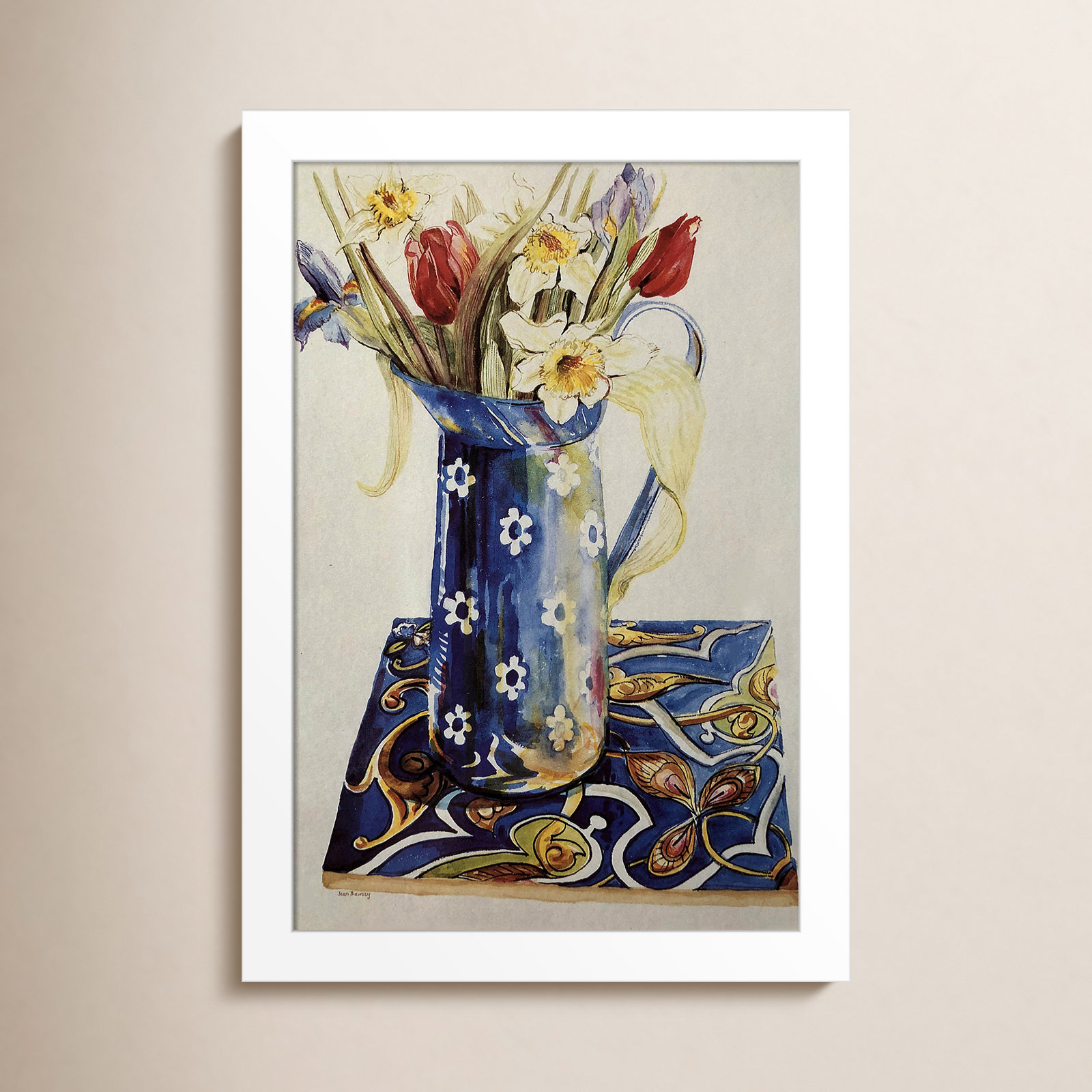 Chancy "Tulips" Print by Joan Thewsey, White, 13" H x 9" W x 1" D