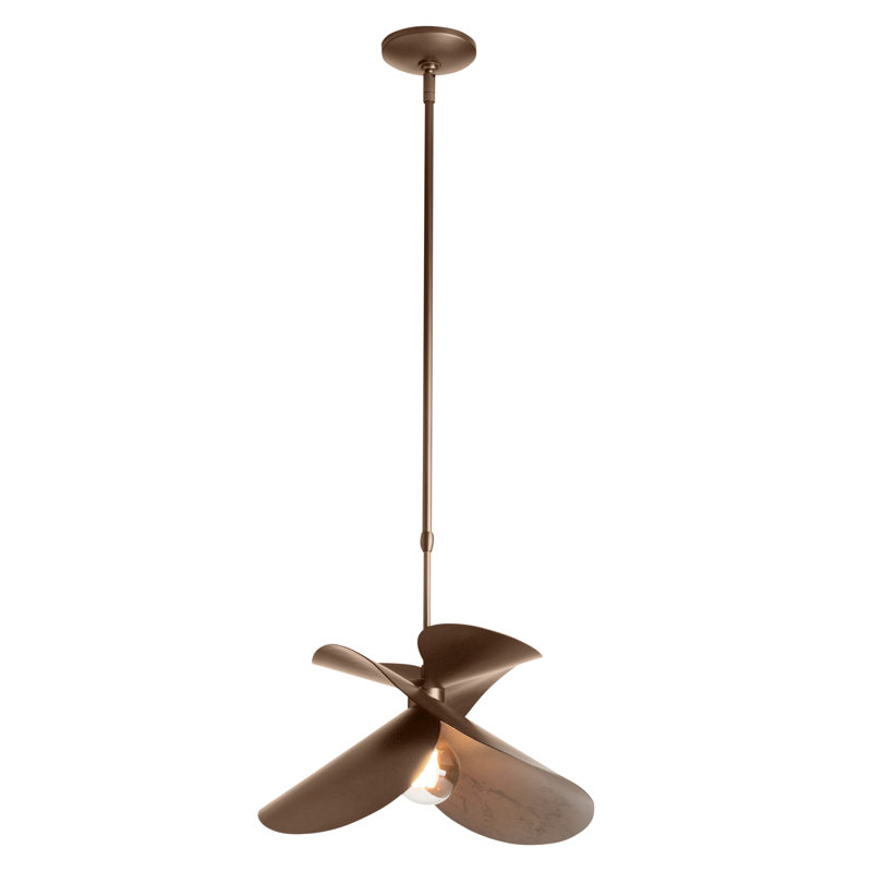 Luminaire suspendu géométrique unique à 1 lumière Hibiscus, Bronze