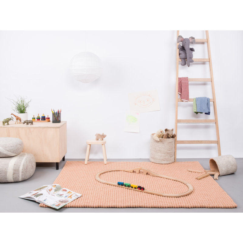 Solid Colour Wool Hand Woven Area Rug, Rectangular 120 x 170cm