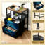 Table de chevet avec 2 tiroirs en tissu et station de charge Neon Glowing Turtle