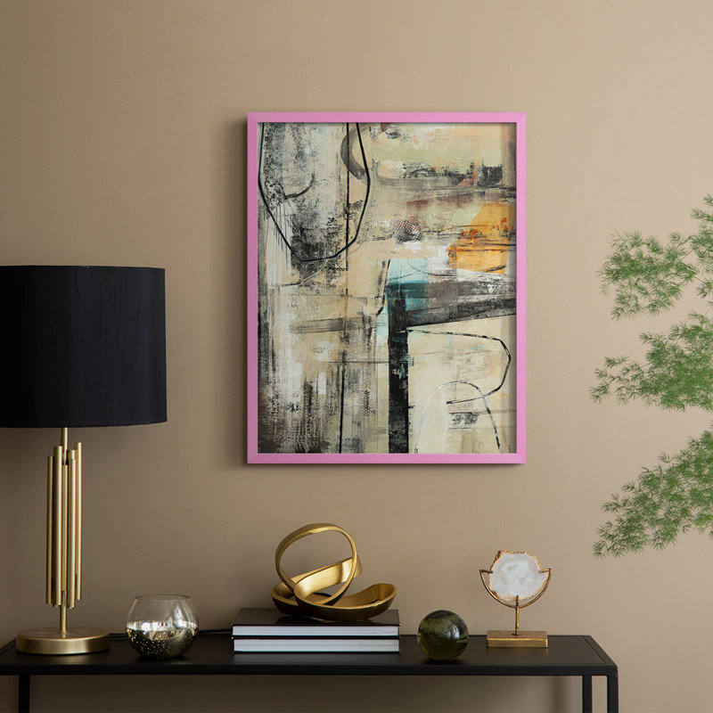 Persistance I, reproduction encadrée - bois massif, H 30 po x l 24 po, Rose