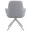 Chaise d'appoint à accoudoirs évasés gris clair et chrome