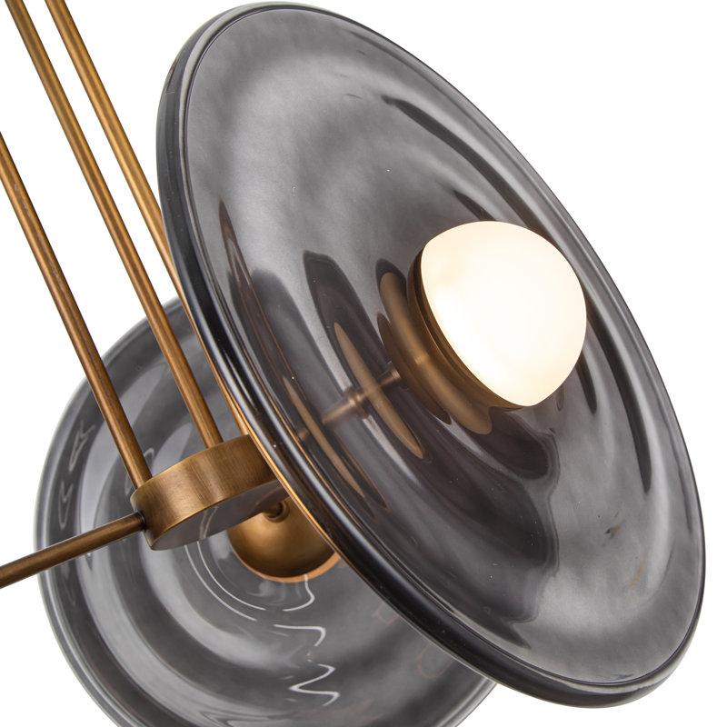 Harbour 3 - Light Pendant, Glossy Opal, Vintage Brass