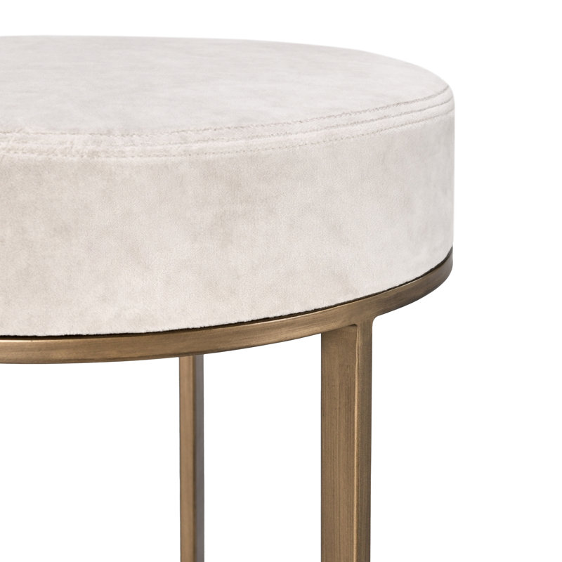 Tabouret de comptoir Bertrad Quinn, Siège naturel / structure en laiton