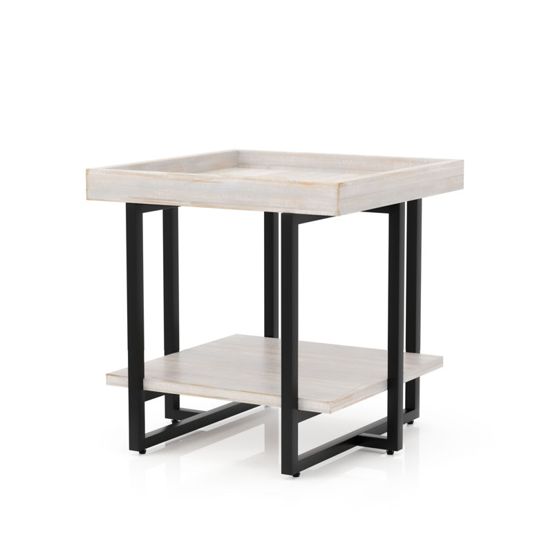 Baden Tray Top End Table, Antique White