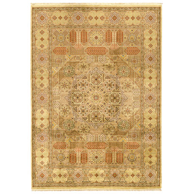 Hand Knotted Wool Area Rug in Cream