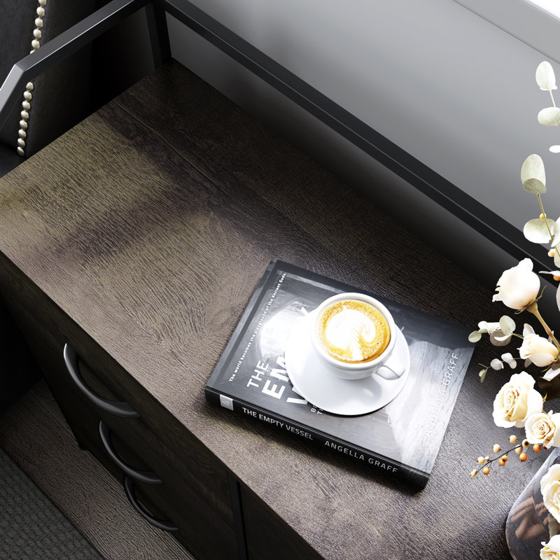 83.2cm W 6 - Drawer Chest of Drawers, Dark Brown/Black