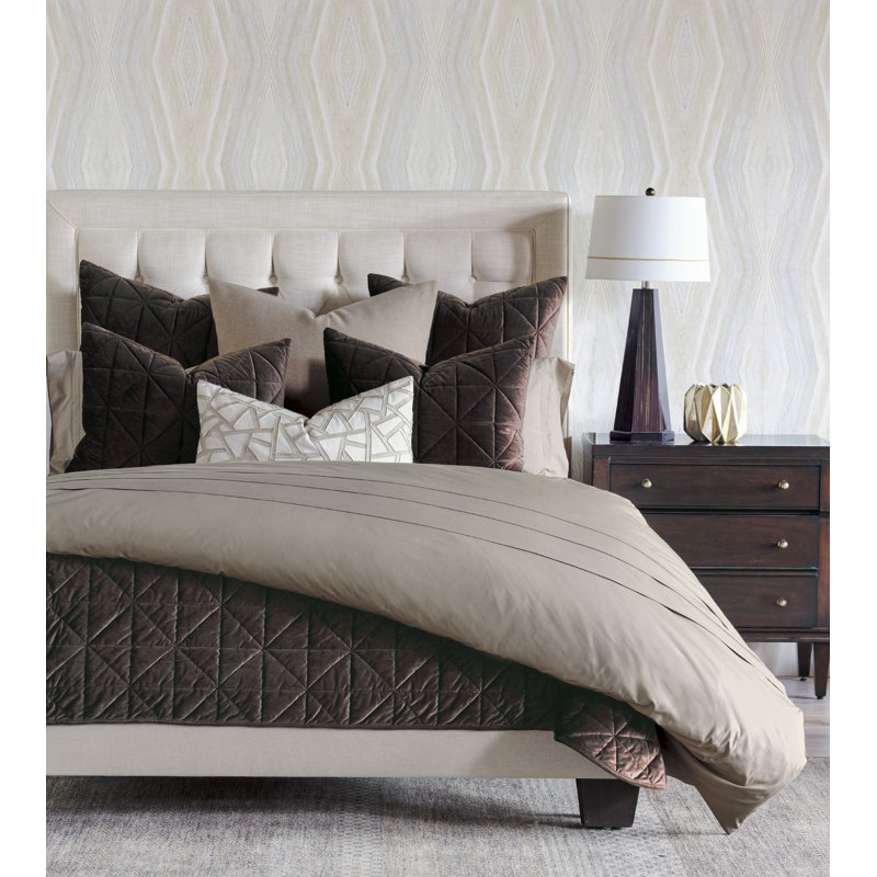 Taie décorative en velours matelassé Nova, Euro, Cacao