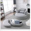 Grand fauteuil rond club pivotant gris-1059113635