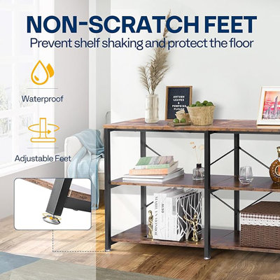 55 Inch Entryway Console Table, Narrow Industrial Sofa Table Behind Couch With 3-Tier Storage Shelves, Metal Frame, Easy Assembly, For Hallway, Living -  17 Stories, B2DAD75BEE694FF191F78FB4277BDA7A