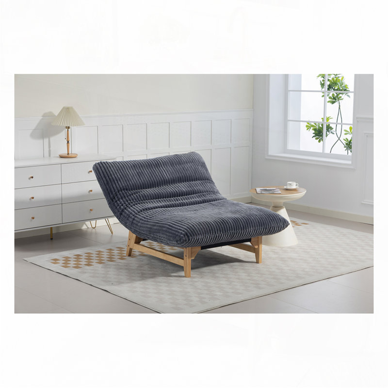 Fauteuil d'appoint en velours côtelé Corduroy, Gris foncé