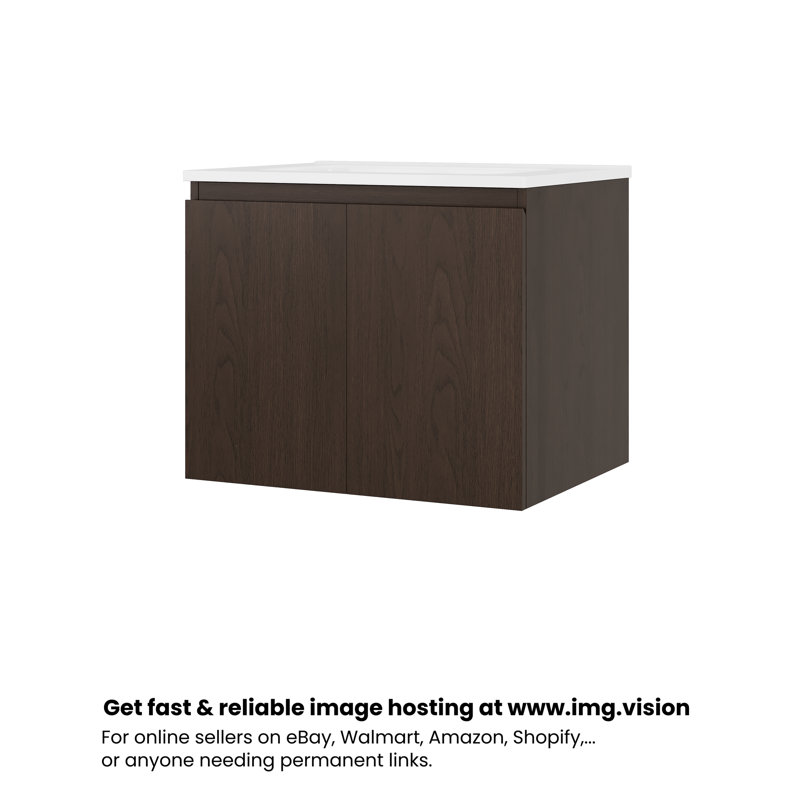 Sylvan 36" Single Wall-Mounted Floating Bathroom Vanity,Dark Walnut