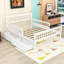 Lit plateforme en bois avec tête de lit, garde-corps et tiroirs de rangement Idahlia-232336864-232336865