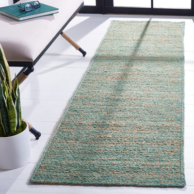 Jarico Natural Fiber Hand Loomed Wool/Jute Rug in Green/Natural