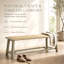 Banc de ferme en rotin massif de 150 cm (59 po), banc d'entrée/salle à manger intérieur/extérieur avec assise tressée, finition pour porche, chambre et salon-502955439-502955438