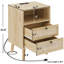 2 tiroirs - Table de chevet en rotin