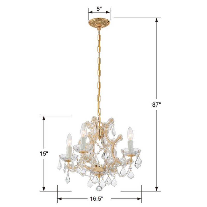 Lustre traditionnel style bougie Wehr, Italien, Or