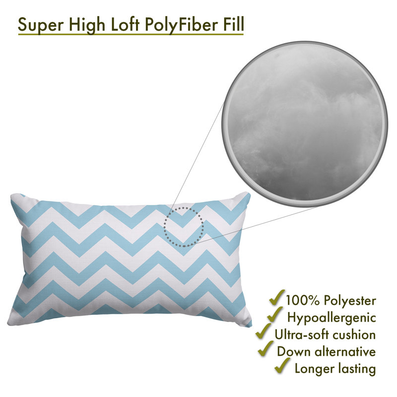 Chevron Rectangular Cotton Pillow Cover & Insert, Tiffany Blue