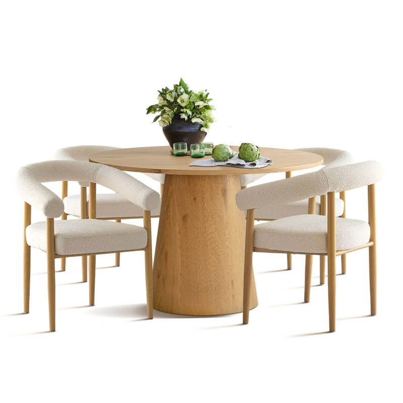 Solaze 5-Piece Round Upholstered Dining Set