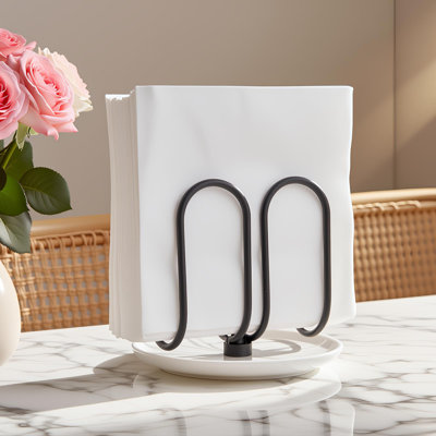 Porte-serviettes de table pour table, base en céramique de nettoyage sans effort, poids de 1 lb, porte-serviettes de table noir pour serviettes de table en papier, serviettes de table Para Mesas