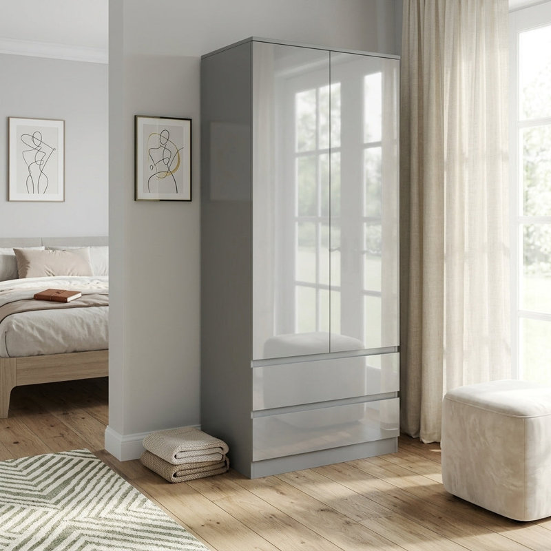 Soho 2 Door Wardrobe, Grey