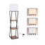 Lampe sur pied avec tablettes, lampadaire campagnard moderne de 61 po, grand lampadaire industriel rustique à 3 niveaux pour coin de salon, table de chevet de chambre à coucher, finition noire et noyer, base E26 (ampoule non incluse)
