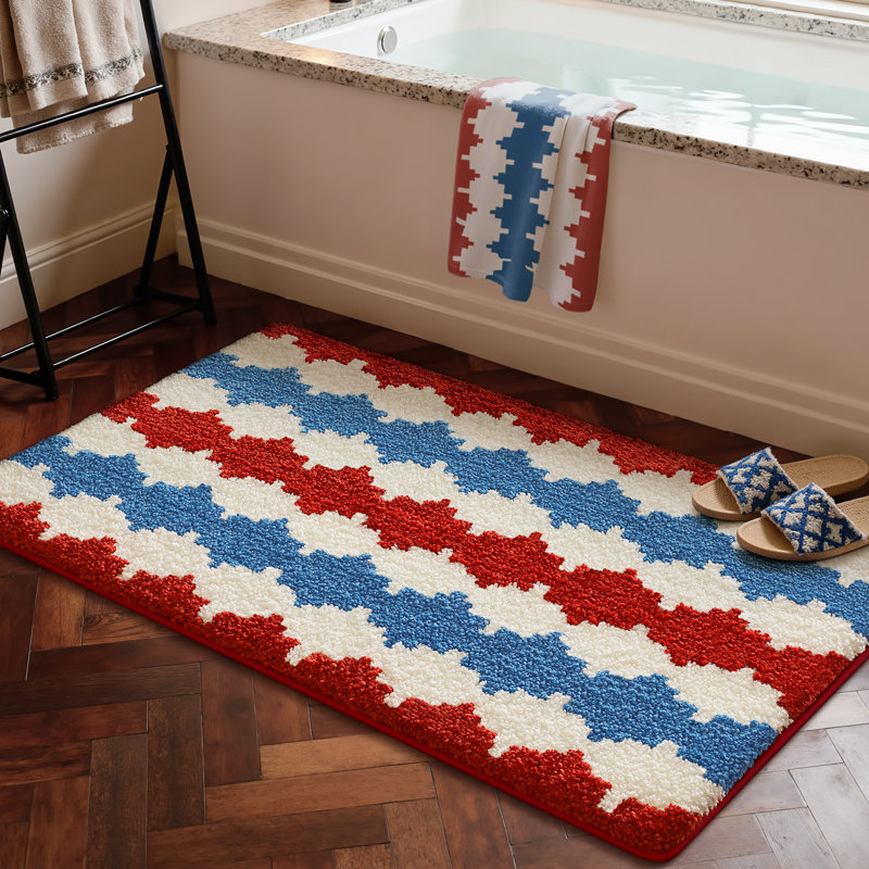 Tapis de bain doux, absorbant et antidérapant, lavable à la machine, L 16 po x L 24 po