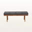 Hoefer Bench in Charcoal Fabric Upholstery and Walnut Finish, 18'' H X 48'' W X 18'' D-641814509