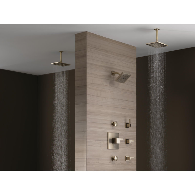 Siderna® Square Raincan Showerhead with H2OKinetic® Technology, Brushed Nickel