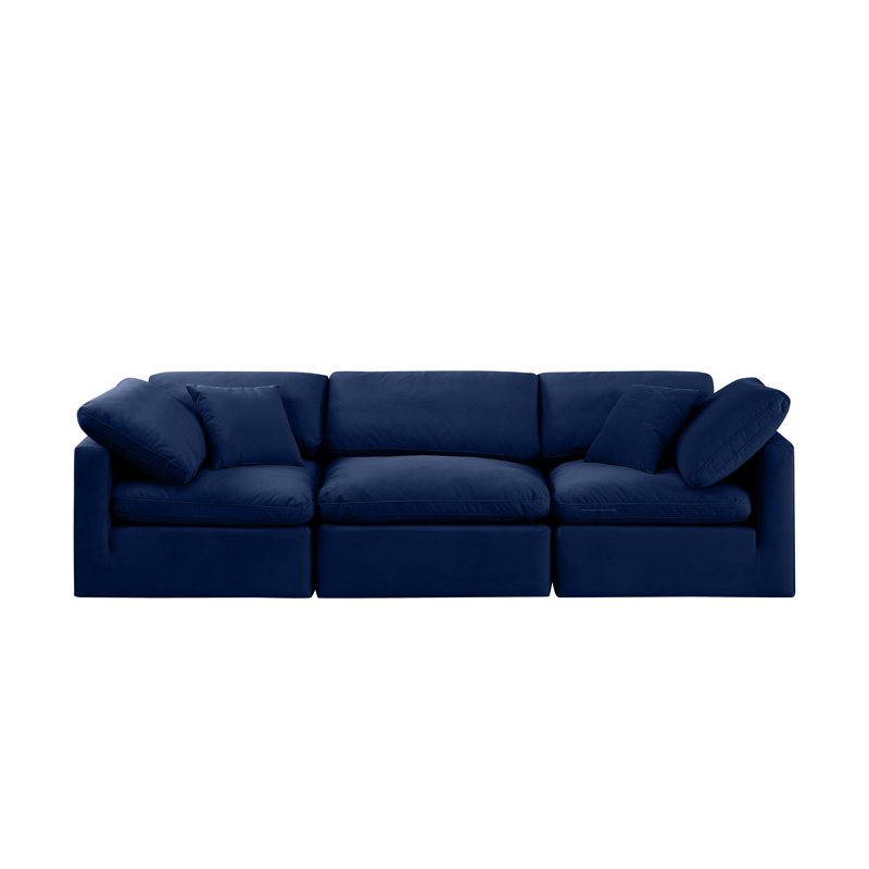 Itala 105'' Velvet Sofa, Navy Velvet