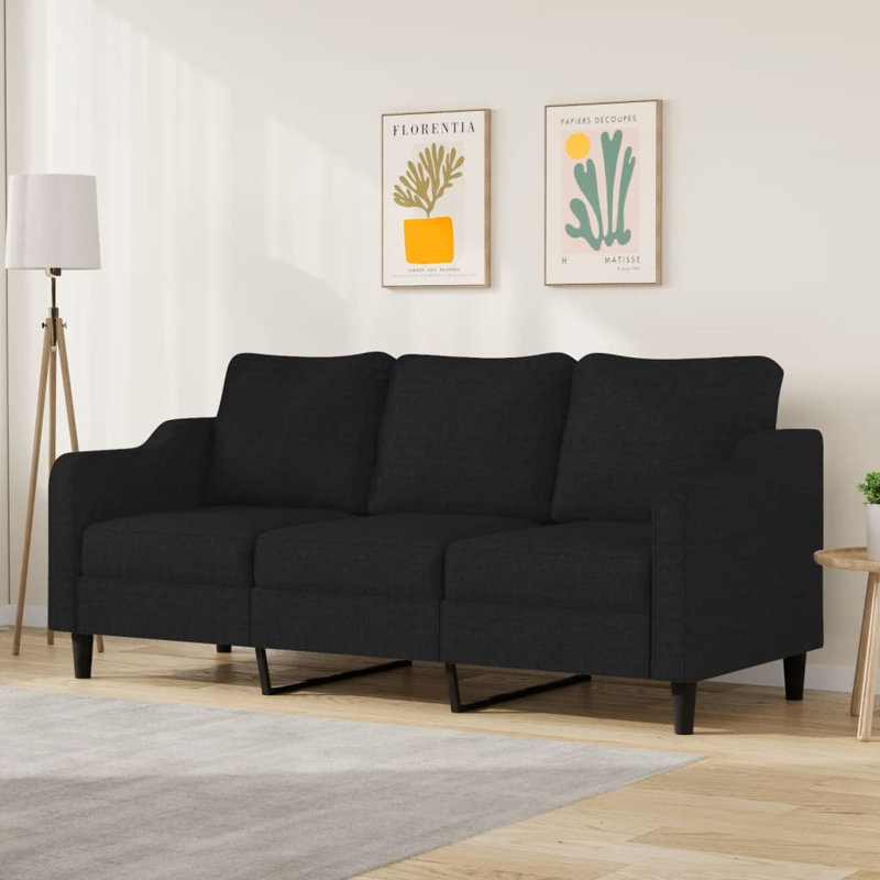 Maysuun Upholstered 78'' Sofa, Black Polyester