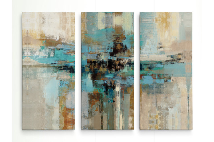 Morning Fjord' Acrylic Painting Print Multi-Piece Image on Gallery Wrapped Canvas