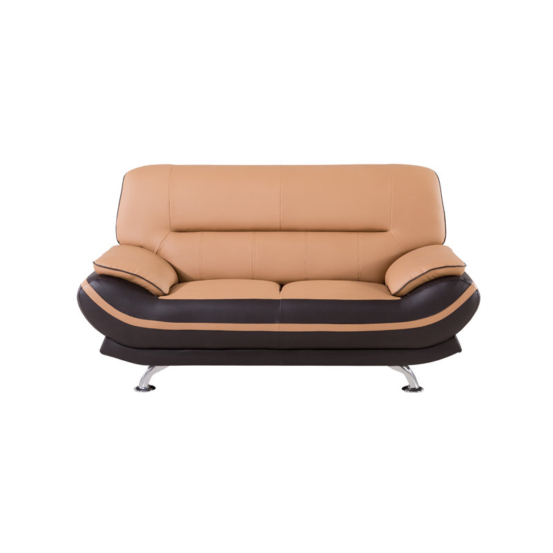 Knudson Pillow Top Arm, Light Brown/Dark Brown, 36" H x 67" W x 38" D