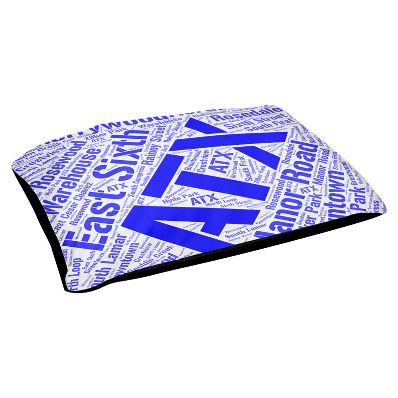 Coussin de chien « districts », Austin, Grand (l 40 po x P 30 po x H 14 po), Bleu