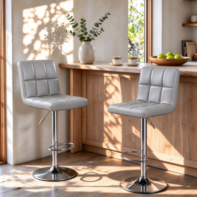 Shayna Swivel Upholstered Adjustable Height Bar Stool