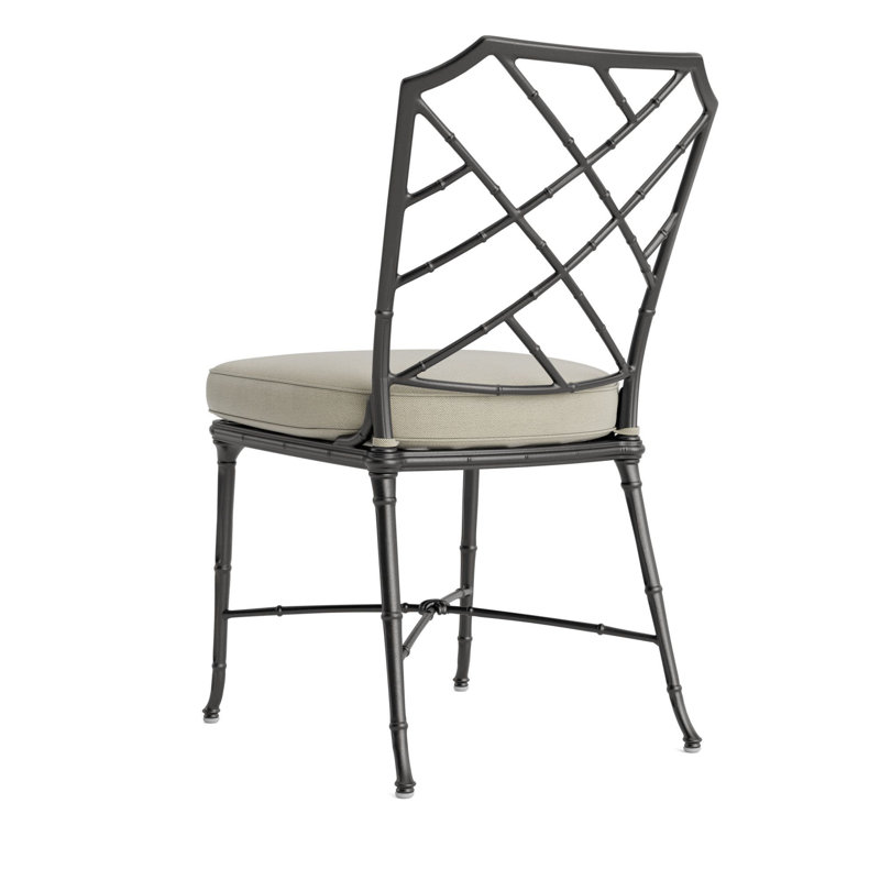 Calcutta Outdoor Dining Side Chair, Fusion Clay, Textured Pewter, Brown