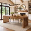 Wood Top Dining Table with Wood Base