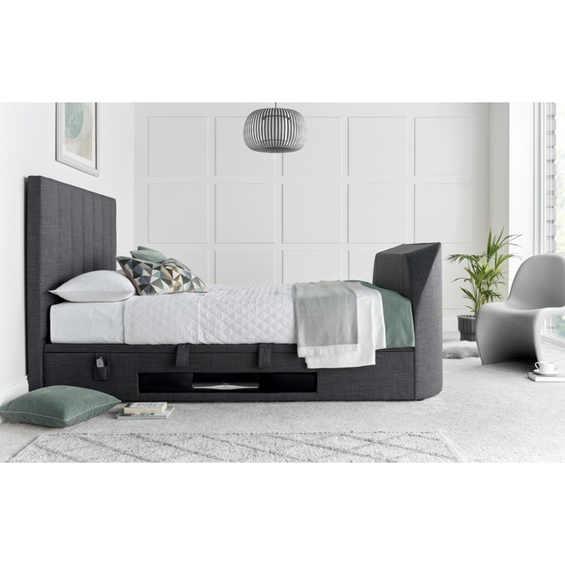 Leight Upholstered Ottoman Storage Bed, Dark Grey, Super King (6')