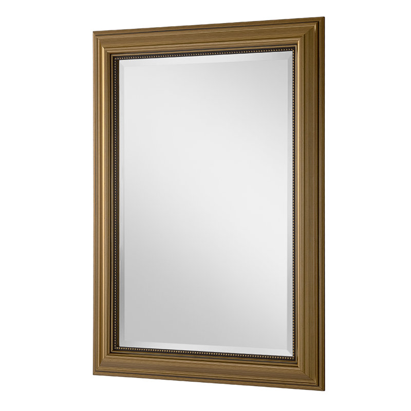 Magdalene Beaded Framed Wall Mounted Accent Mirror, 67.5cm H x 93cm W, Gold