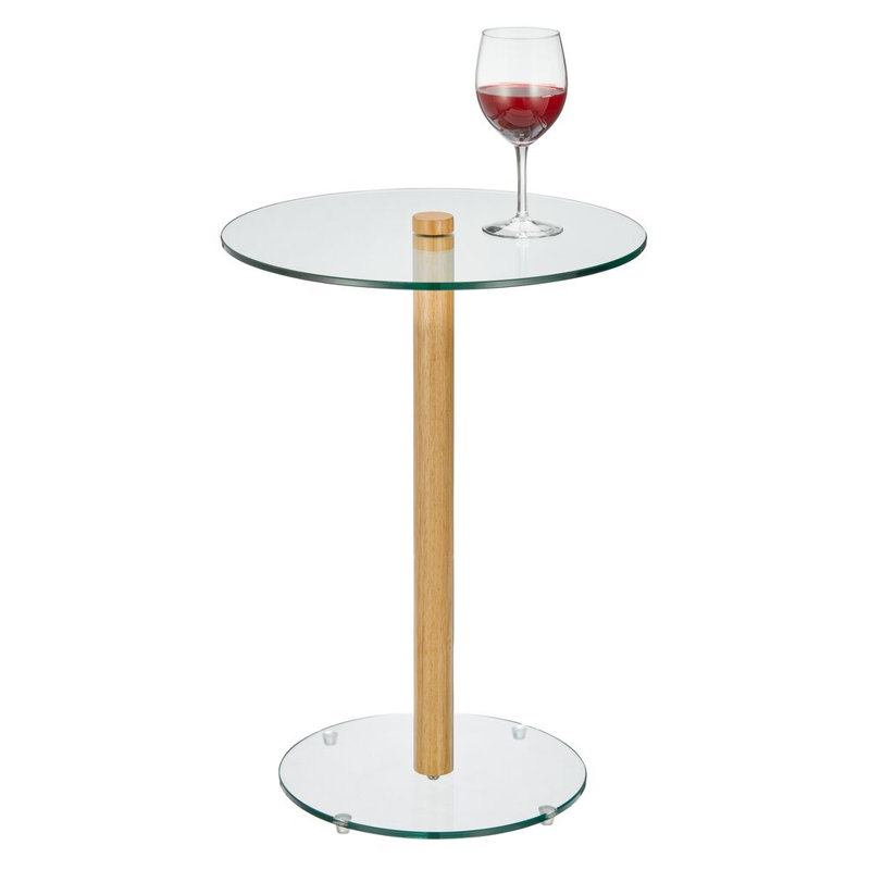 Table à boissons en verre et bois 16 po