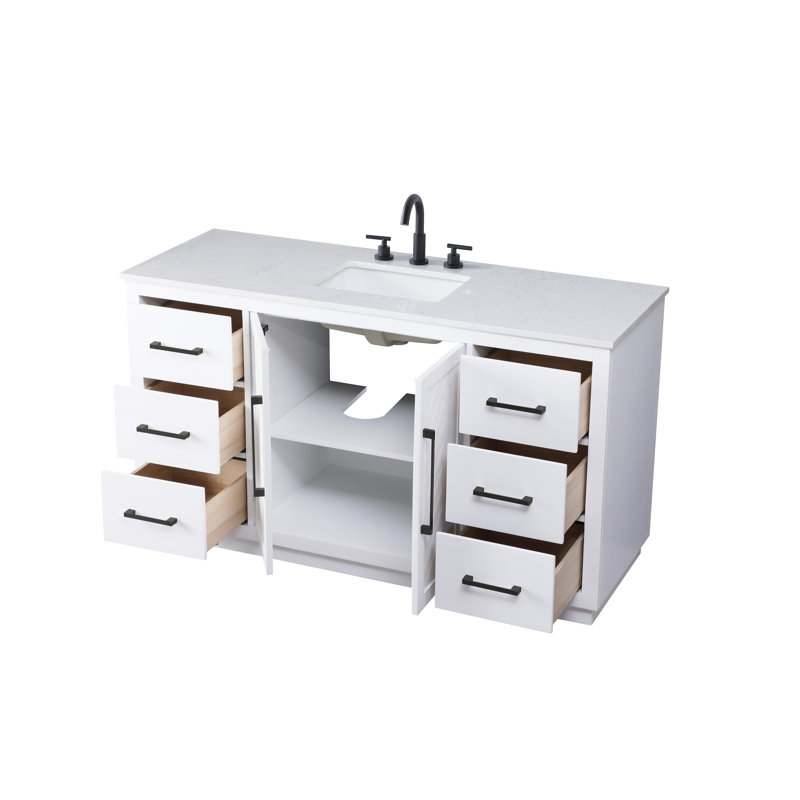 Meuble-lavabo simple 60 po, Blanc