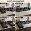 Canapé modulaire surdimensionné en velours côtelé avec console USB et porte-gobelets-131403520