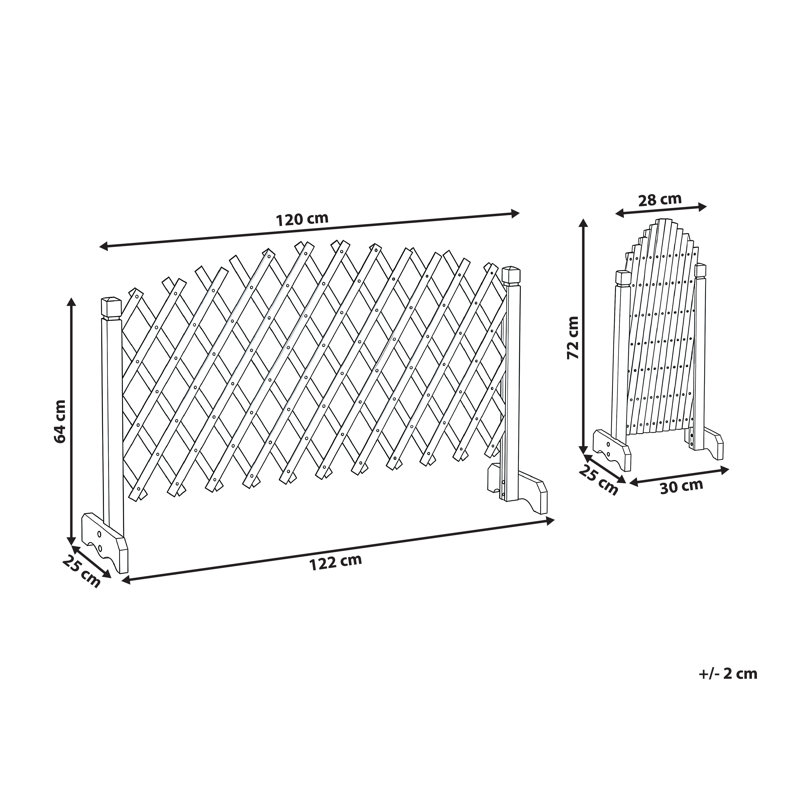 70cm H Lattice Panel Trellis, 70 cm H x 120cm W x 25 cm D