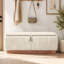 Banc de rangement rembourré en velours de 120 cm de large-761044591