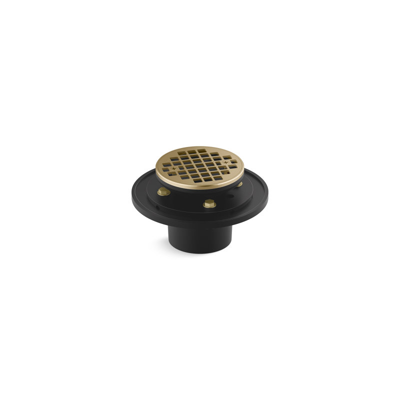 Clearflo Round Brass Tile-In Shower Drain, Vibrant Brushed Moderne Brass