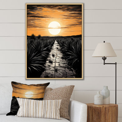 Madlaina " Orange Black Mexican Art Tequila Sunrise "