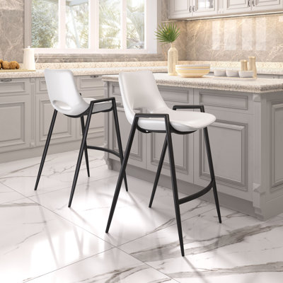 Desi Black Upholstered Counter Stool
