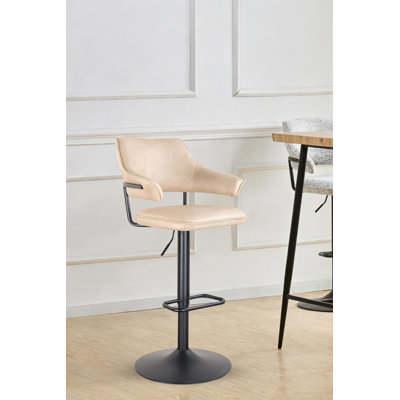 Upholstered Faux Leather Bar Stool